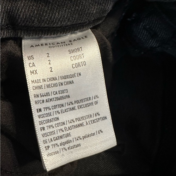 American Eagle Charcoal Denim Jeans size 2 (b5 - Picture 7 of 8